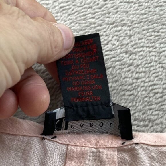 Carole Little Women's 100% Linen Blouse Size XL Short Sleeve Pullover Top Pink - Picture 6 of 8